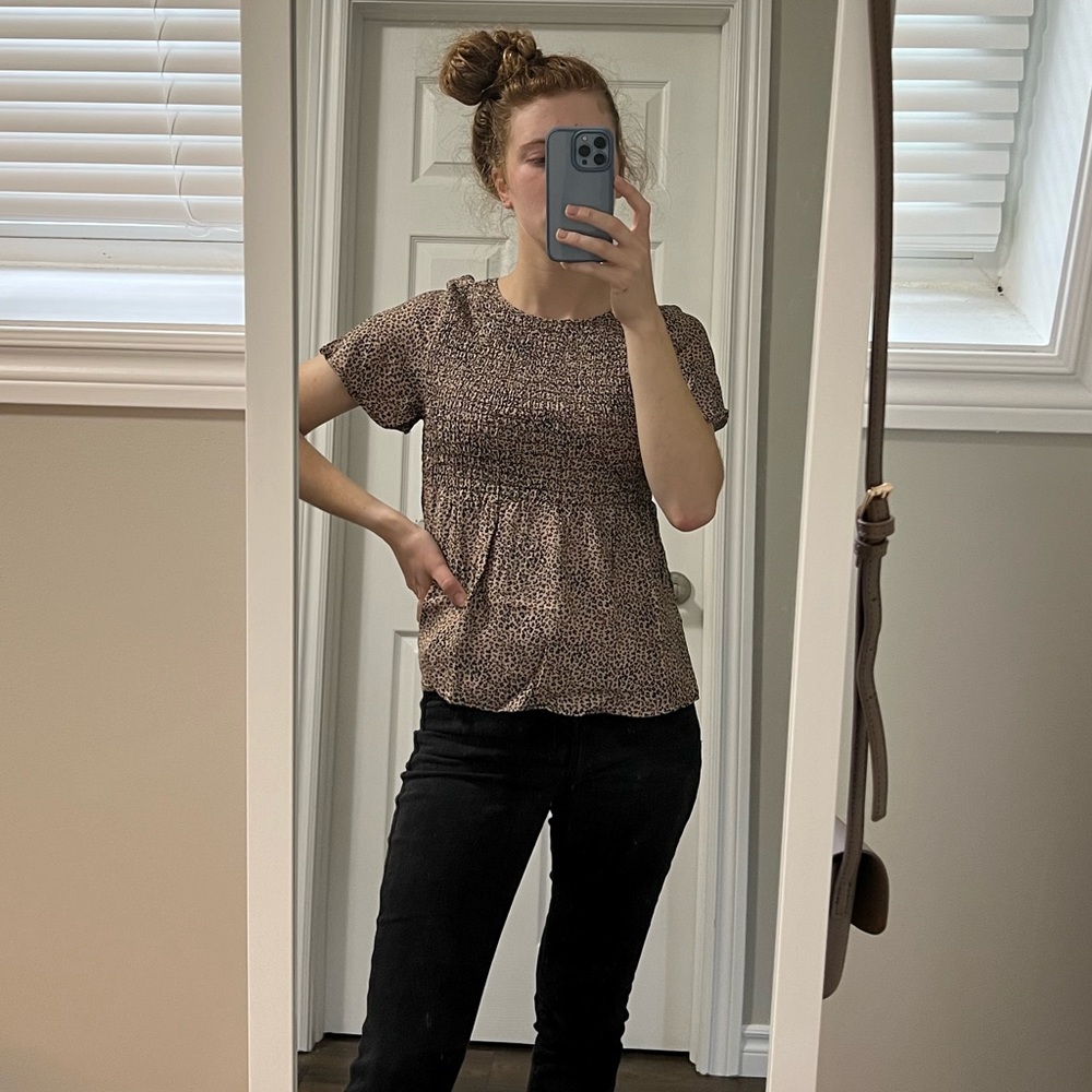 Cheetah Print Baby Doll Shirt